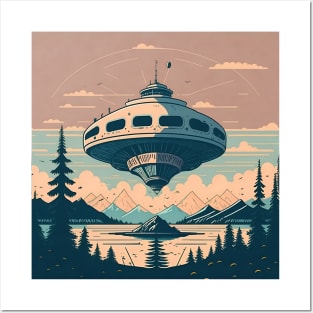 UFO over lake Posters and Art